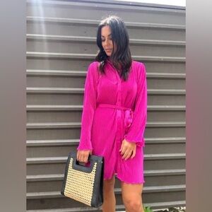 12 Tribe pink tie dress large